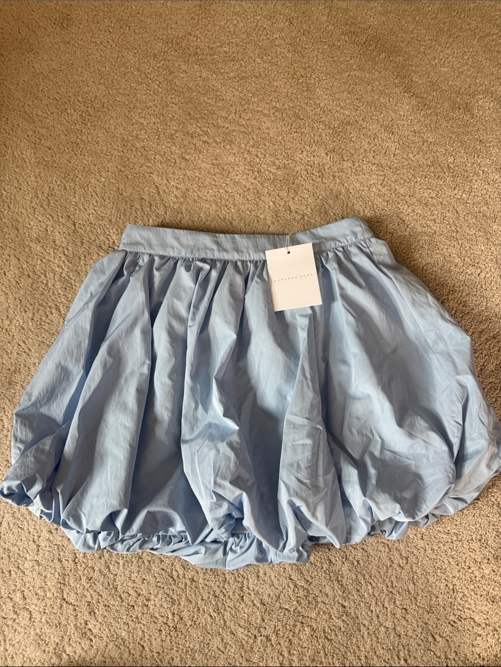 Endless Rose Light Blue Bubble Mini Skirt